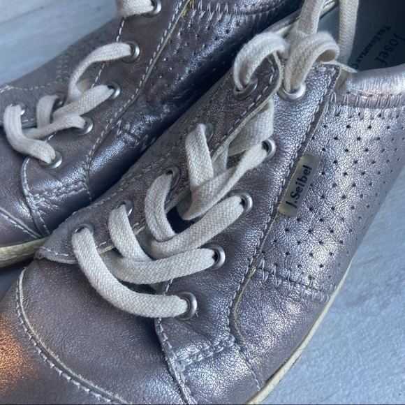 Josef Seibel Metallic Silver Lace Up Sneaker 37 - Picture 7 of 10